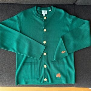 GOLF le Fleur Green Crewneck Cardigan